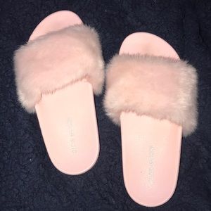 Steve Madden furry slides